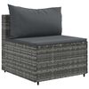 vidaXL 4-tlg. Garten-Sofagarnitur mit Kissen Grau Poly Rattan