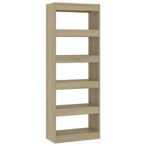 vidaXL B&uuml;cherregal/Raumteiler Sonoma-Eiche 60x30x166 cm Holzwerkstoff