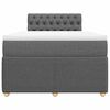 vidaXL Boxspringbett mit Matratze Dunkelgrau 120x200 cm Stoff