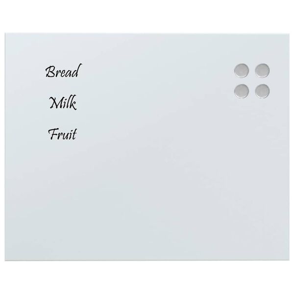 vidaXL Magnettafel Wandmontage Wei&szlig; 50x40 cm Hartglas
