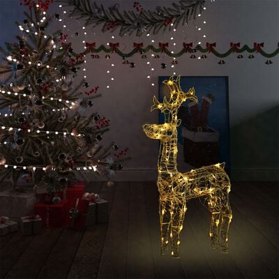 vidaXL LED-Rentier Weihnachtsdeko 90 LEDs 60x16x100 cm Acryl