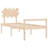 vidaXL Seniorenbett mit Kopfteil 90x200 cm Massivholz