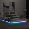 vidaXL Bettgestell mit Kopfteil und LED-Leuchten Wei&szlig; 160x200 cm