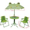 vidaXL 3-tlg. Garten-Bistro-Set f&uuml;r Kinder mit Sonnenschirm Gr&uuml;n