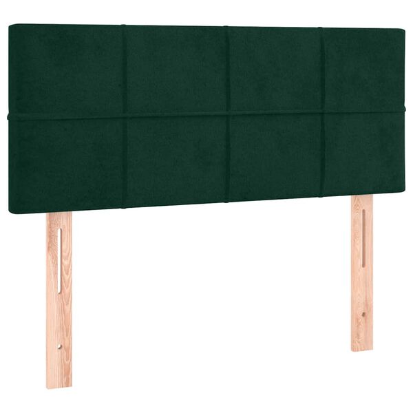 vidaXL LED Kopfteil Dunkelgr&uuml;n 90x5x78/88 cm Samt