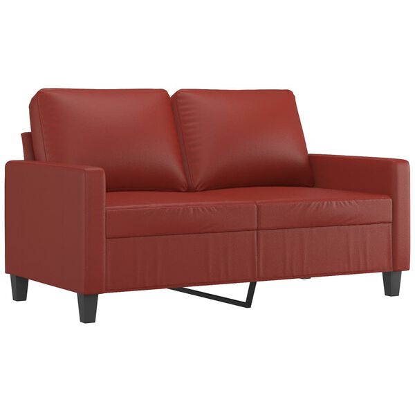 vidaXL 2-Sitzer-Sofa Weinrot 120 cm Kunstleder