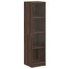 vidaXL Highboard mit Glast&uuml;ren Braun Eichen-Optik 35x37x142 cm