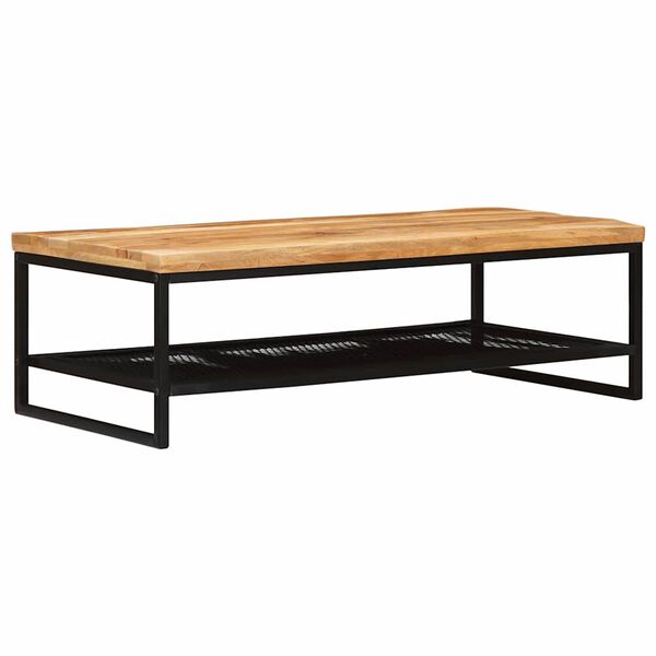 vidaXL Couchtisch Braun und Schwarz 110 x 55 x 35 cm Massivholz Mango