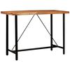 vidaXL 5-tlg. Bar-Set Massivholz und Echtleder