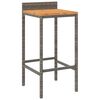 vidaXL Barhocker 4 Stk. Grau Poly Rattan und Massivholz Akazie