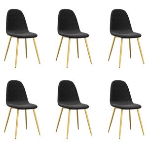 vidaXL Esszimmerst&uuml;hle 6 Stk. Schwarz Samt