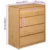 vidaXL Schubladenschrank SAUDA Eiche-Optik 76,5x39x91 cm Massivholz