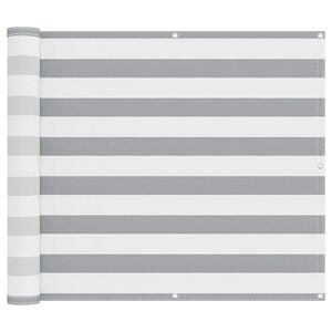 vidaXL Balkonsichtschutz Hellgrau und Wei&szlig; 100 x 500 cm Oxford-Stoff