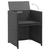 vidaXL 3-tlg. Garten-Essgruppe mit Auflagen Poly Rattan Schwarz