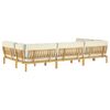 vidaXL Sofa Set mit Kissen Uni 6 pcs Creme Massivholz Akazie