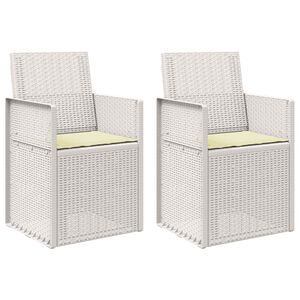 vidaXL Garten Esszimmerst&uuml;hle 2 pcs Wei&szlig; und Creme PP