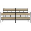 vidaXL Metallbett ohne Matratze Sonoma-Eiche 200x200 cm