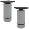 vidaXL M&ouml;belbeine Verstellbar 2 pcs Wei&szlig; 64 x 64 x 100 mm PP