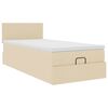 vidaXL Ottoman-Bett mit Matratze & LEDs Creme 100x200 cm Stoff