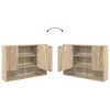 vidaXL Badezimmerm&ouml;bel-Set 3 pcs Sonoma-Eiche Sperrholz und Metall