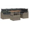 vidaXL Garten-Sofa-Set mit Speicher 6 pcs Grau Poly Rattan