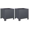 vidaXL Pflanzk&uuml;bel 2 Stk. Anthrazit 30x30x30 Stahl