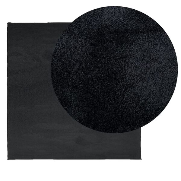 vidaXL Teppich OVIEDO Kurzflor Schwarz 120x120 cm