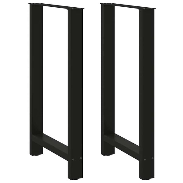 vidaXL Bartischbeine Schwarz 2 Stk. 60x(100-101) cm Stahl