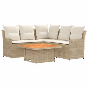 vidaXL M&ouml;belsets 4 stk. Beige und Creme PE-Rattan