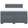vidaXL Boxspringbett mit Matratze Dunkelgrau 140x190 cm Samt