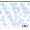 vidaXL Lichtervorhang LED Eiszapfen 10 m 400 LED Kaltwei&szlig; 8 Funktionen
