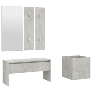 vidaXL Garderoben-Set Betongrau Holzwerkstoff