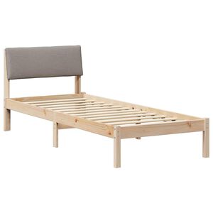 vidaXL Bettgestell Braun und Taupe 75 x 190 cm Massivholz Kiefer