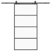 vidaXL Schiebet&uuml;r mit Beschlag Schwarz 102,5x205 cm ESG-Glas