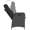 vidaXL 3-tlg. Garten-Essgruppe mit Kissen Schwarz Poly Rattan
