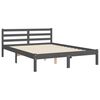 vidaXL Massivholzbett mit Kopfteil Grau 140x200 cm