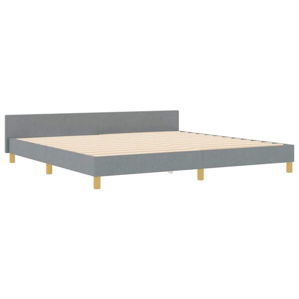vidaXL Bettgestell mit Kopfteil Hellgrau 200 x 200 cm Stoff