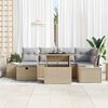 vidaXL Garten-Sofa-Set 7 pcs Beige Poly-Rattan