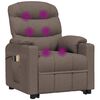 vidaXL Massagesessel mit Aufstehhilfe Taupe Stoff