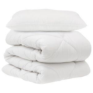 vidaXL Bettw&auml;sche-Set mit Kissen 2 Stk. Wei&szlig; Mikrofaser