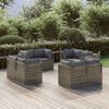 vidaXL Garten-Ecksofas 8 Stk. Grau 57x57x56 cm Poly Rattan