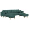 vidaXL Sofa mit Kissen 3 pcs Dunkelgr&uuml;n Stoff