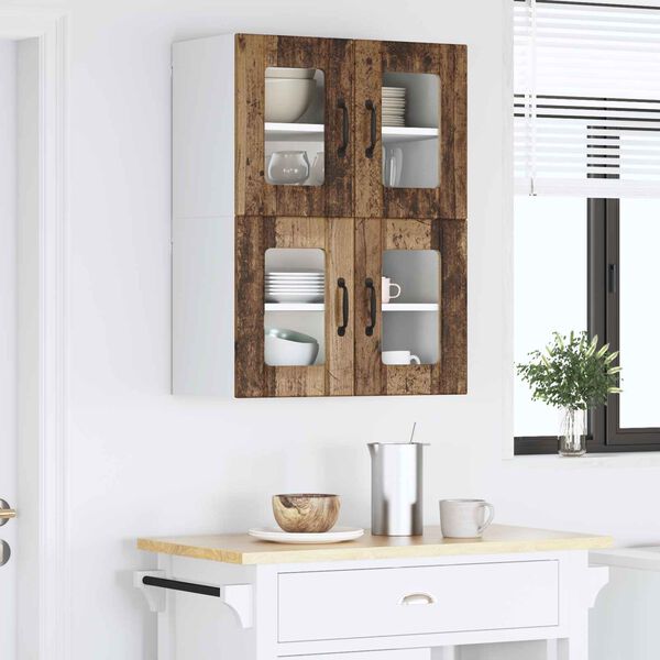 vidaXL K&uuml;chenschrank 2 pcs Altholz 60 x 31 x 40 cm Holzwerkstoff