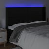 vidaXL LED Kopfteil Schwarz 163x16x118/128 cm Kunstleder