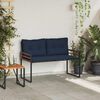 vidaXL Holz-Lagenbank mit Kissen Uni Marineblau 114 x 55 x 77 cm