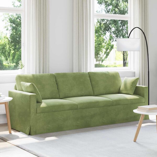 vidaXL Sofa Hellgr&uuml;n 228 x 78 x 80 cm Samt