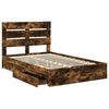 vidaXL Aufbewahrungsbett Ger&auml;ucherte Eiche 120 x 200 cm Holzwerkstoff