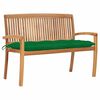 vidaXL Stapelbare Gartenbank mit Auflage 128,5 cm Massivholz Teak