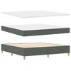 vidaXL LED Boxspringbett mit Matratze Dunkelgrau 180 x 200 cm Stoff