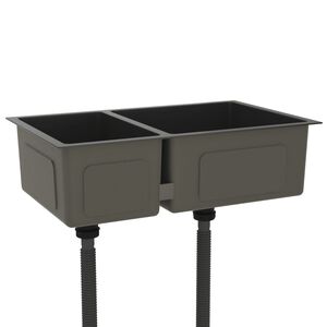 vidaXL K&uuml;chensp&uuml;le Schwarz Edelstahl